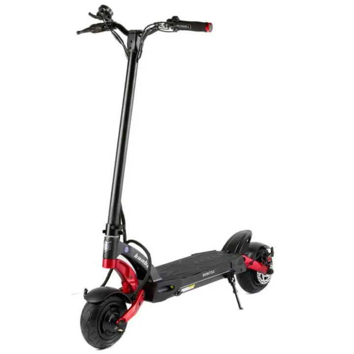 KAABO MANTIS 8 PLUS elsparkcykel snett framifrån i färgen röd