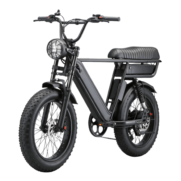YANGOR Y20 Pro Max fatbike-elcykel rakt framifrån i färgen svart