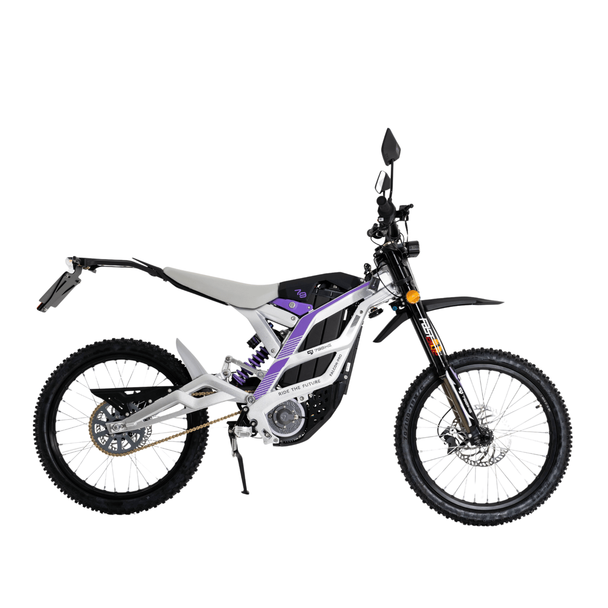 79BIKE Falcon Pro RL el-cross sedd från sidan i färgen vit