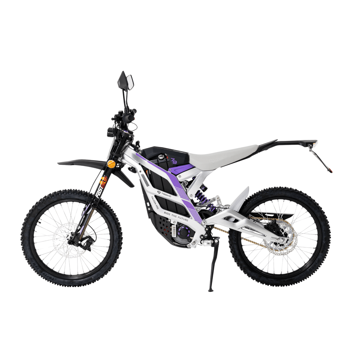 79BIKE Falcon Pro RL el-cross sedd från sidan i färgen vit