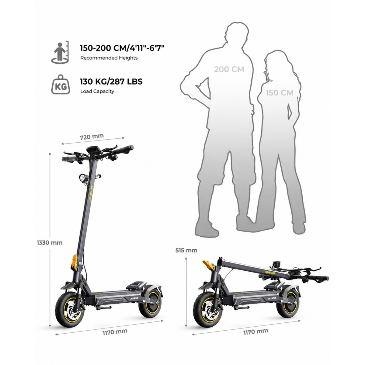 Ausom K20 - Electric scooter - Wheelyshop