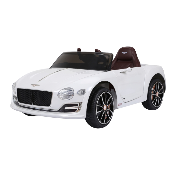 Bentley EXP 12 elbil för barn snett framifrån i färgen vit