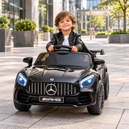Barn kör Mercedes AMG GT elbil för barn