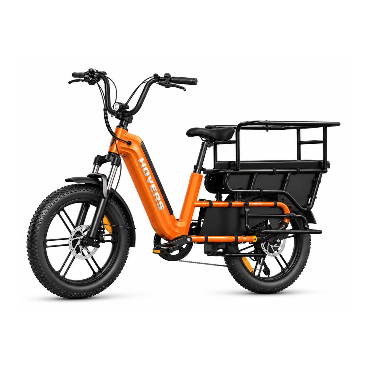 HOVSCO HovCart elcykel snett framifrån i färgen orange
