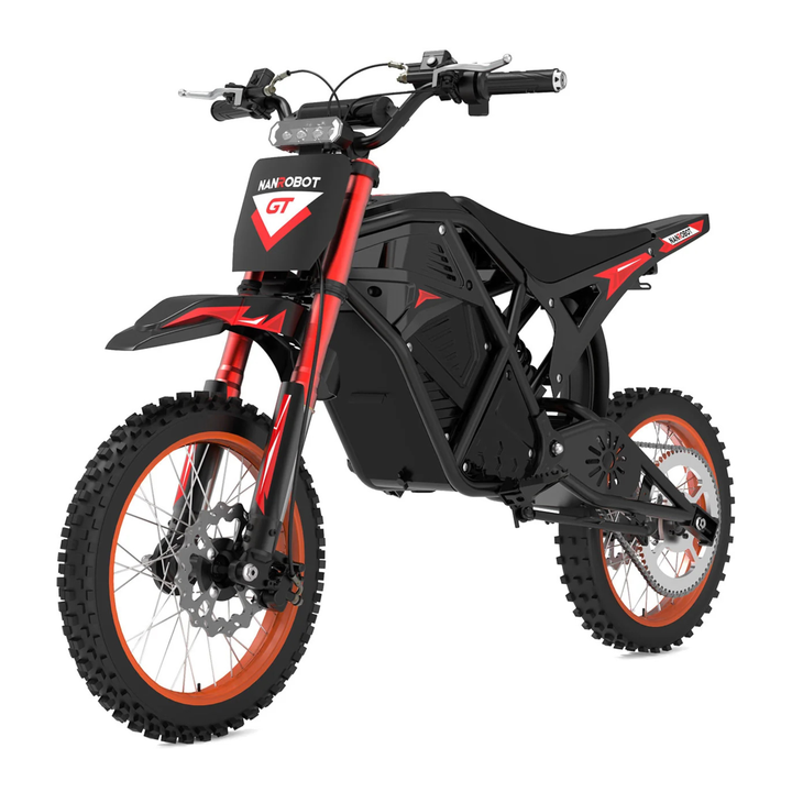 NANROBOT GTR el-cross snett framifrån i färgen orange