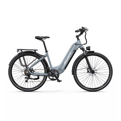 OneSport OT05 Max grå elcykel med lågt insteg sedd från sidan