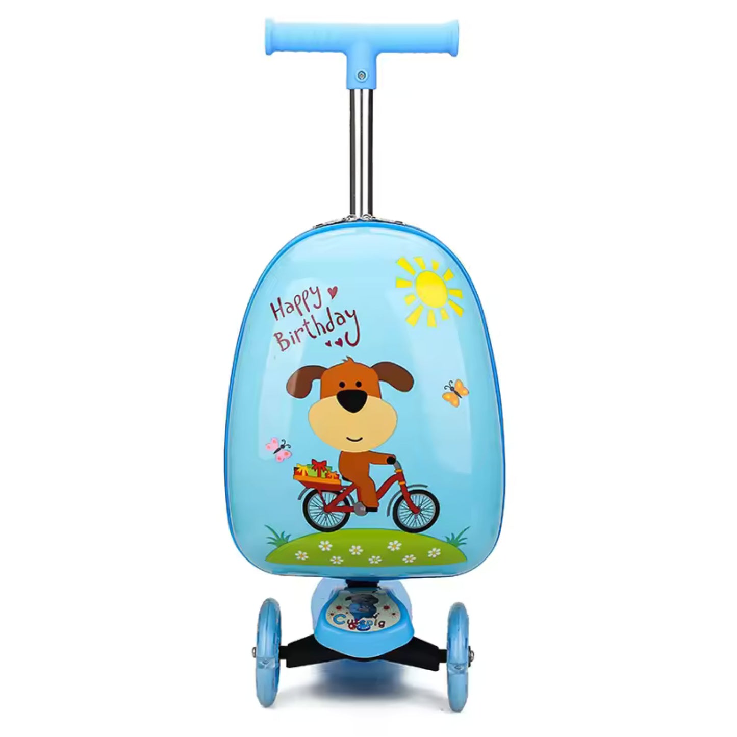 Smart barnsparkcykel med resväska