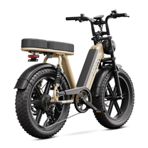 TST R7 fatbike-elcykel snett bakifrån i färgen beige