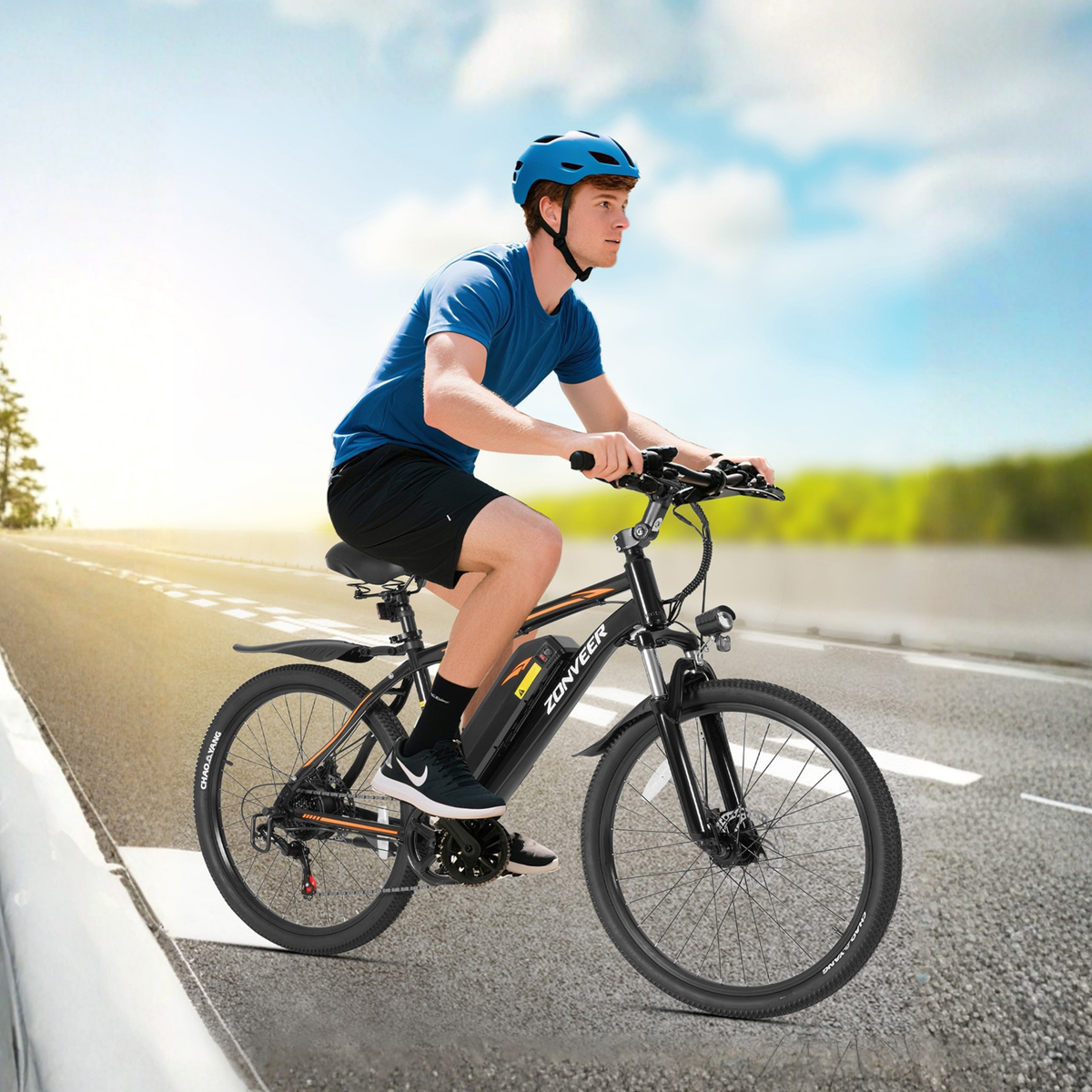 ZONVEER M26 elcykel med 26-tums luftdäck – Wheelyshop