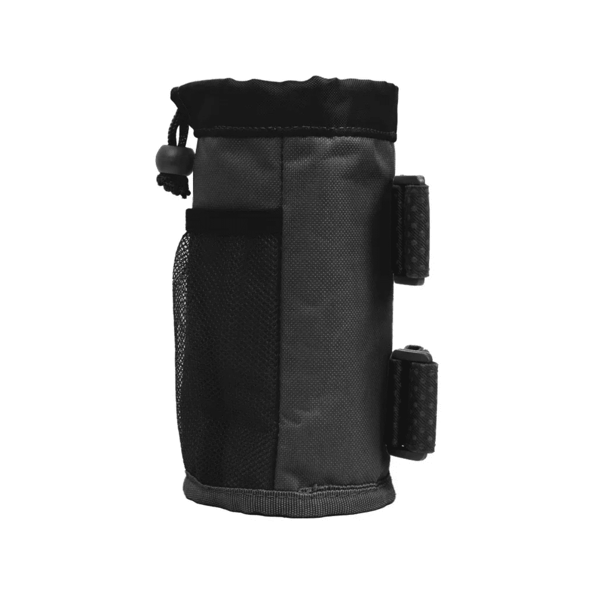 Flaskhållare Bag Edition i svart, sedd snett från andra hållet