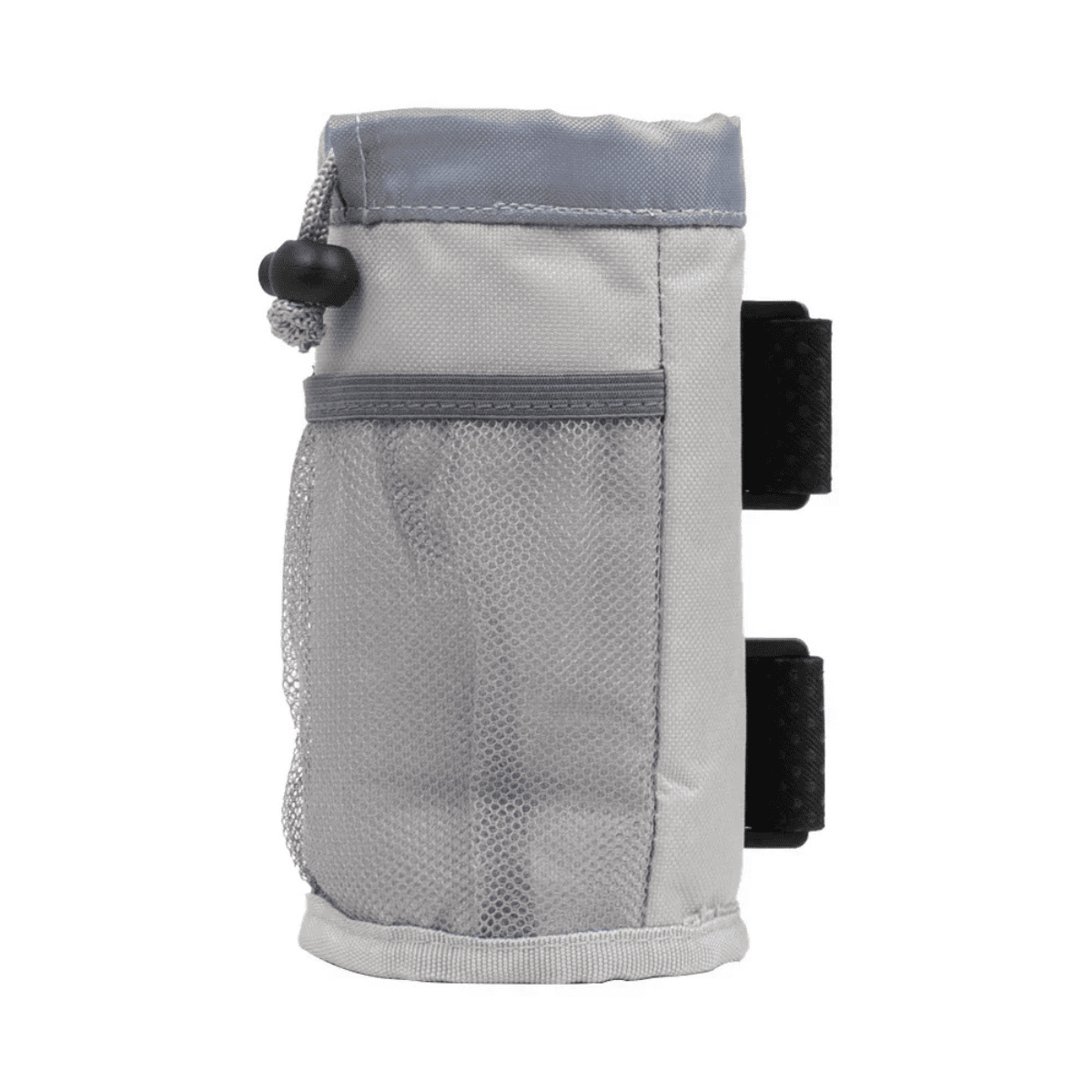 Flaskhållare Bag Edition i grått, sedd snett från andra hållet