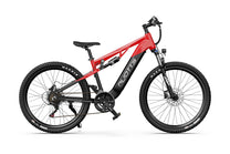 Duotts E29 elmountainbike sedd från sidan i färgen röd