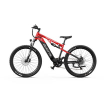 Duotts E29 elmountainbike sedd från sidan i färgen röd