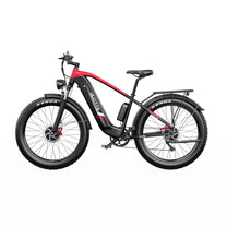 Duotts F26 fatbike-elcykel sedd från sidan i färgen röd