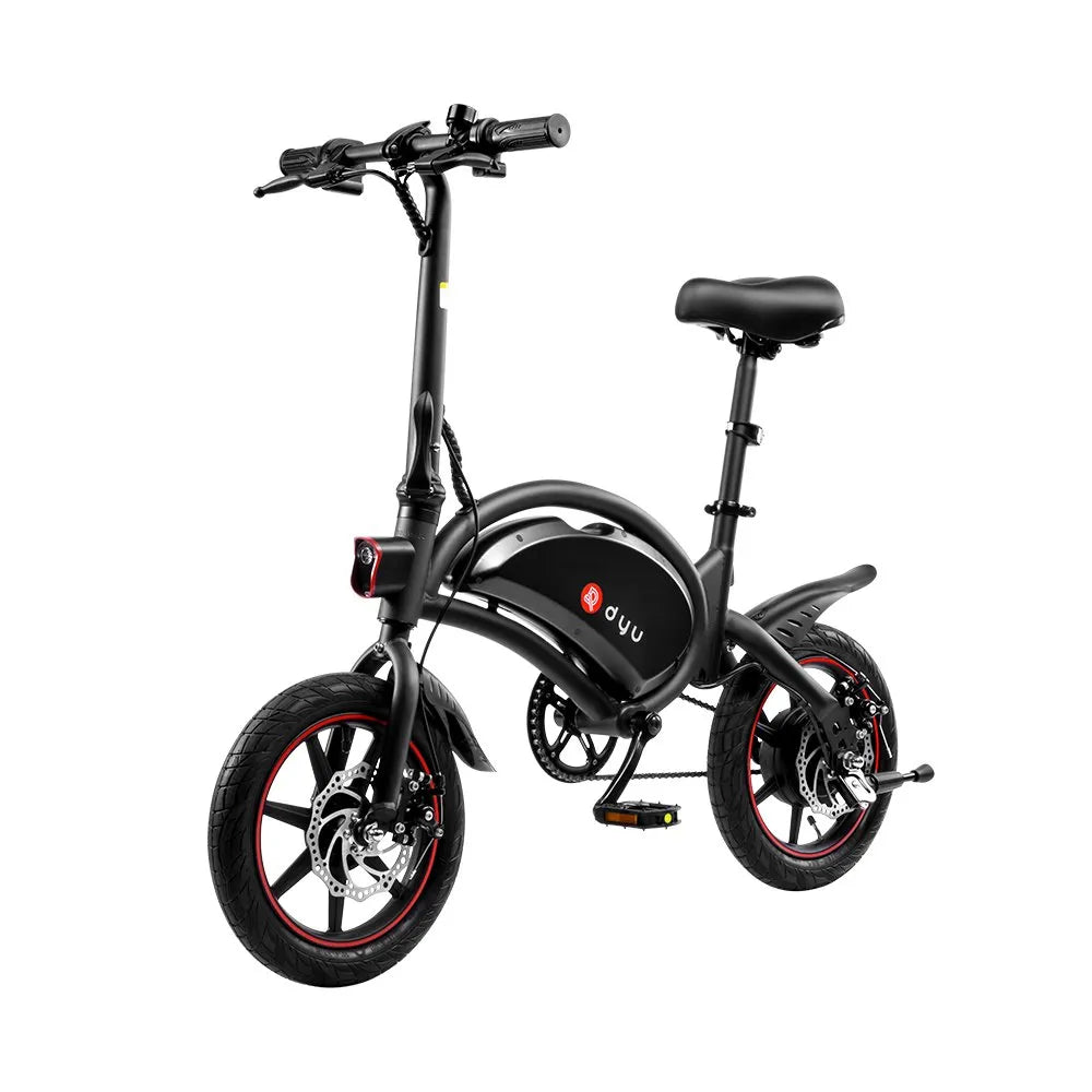 DYU D3S hopfällbar elcykel snett framifrån