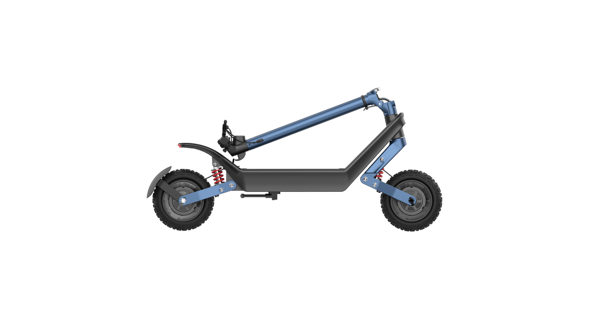HX X10 elsparkcykel hopfälld från motsatt sida