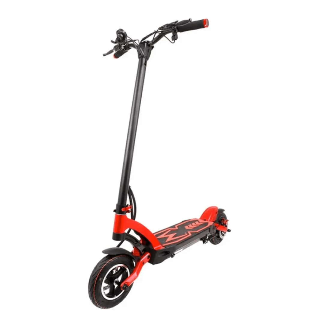KAABO MANTIS 10 ECO elsparkcykel snett framifrån i färgen röd