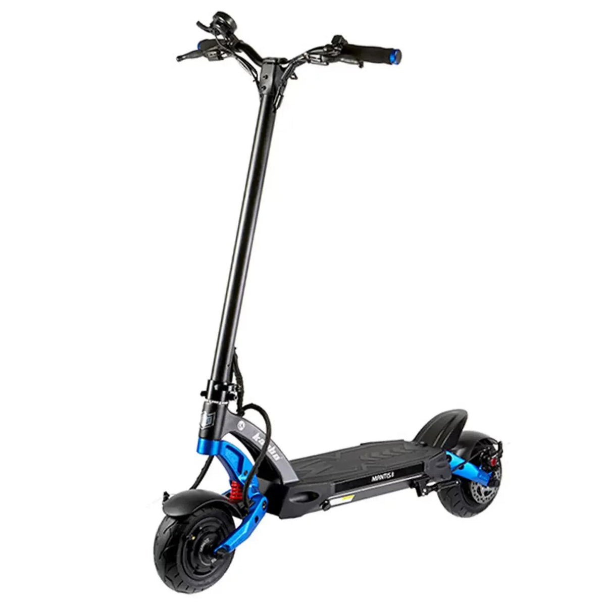KAABO MANTIS 8 PLUS elsparkcykel snett framifrån i färgen blå