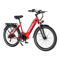 KOOLUX X2 elcykel snett bakifrån i färgen röd