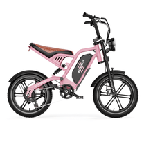 KOOLUX X9 Mini fatbike-elcykel sedd från sidan i färgen rosa