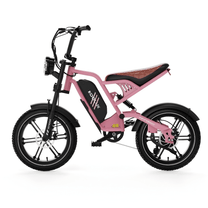 KOOLUX X9 Mini fatbike-elcykel sedd från sidan i färgen rosa
