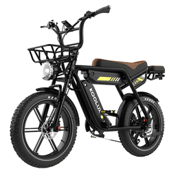 KOOLUX X9 Pro fatbike-elcykel snett framifrån i färgen svart