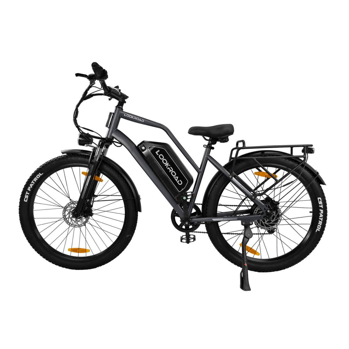 LOOKROAD L28 Max fatbike-elcykel sedd från sidan i färgen grå
