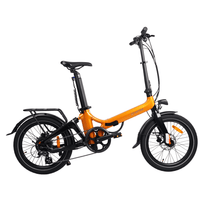 Onemile E2 hopfällbar elcykel sedd från sidan i färgen orange