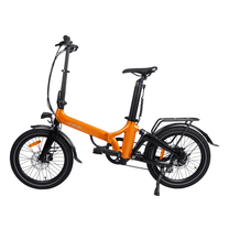 Onemile E2 hopfällbar elcykel sedd från sidan i färgen orange