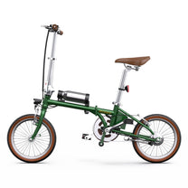 OneSport OT02 hopfällbar elcykel sedd från sidan i färgen grön