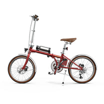 OneSport OT02 Pro hopfällbar elcykel sedd från sidan i färgen röd