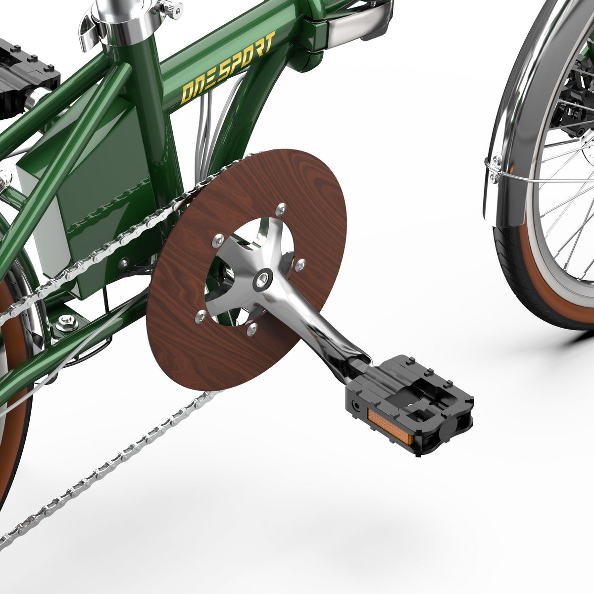 Vevparti och pedaler på OneSport OT02 Pro i färgen grön