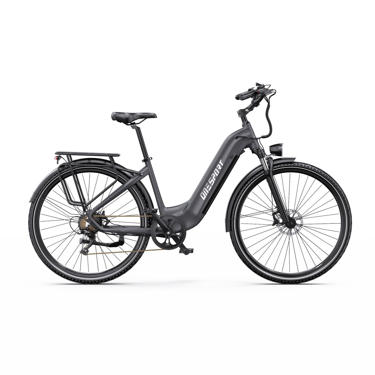 OneSport OT05 Pro elcykel sedd från andra sidan i färgen svart