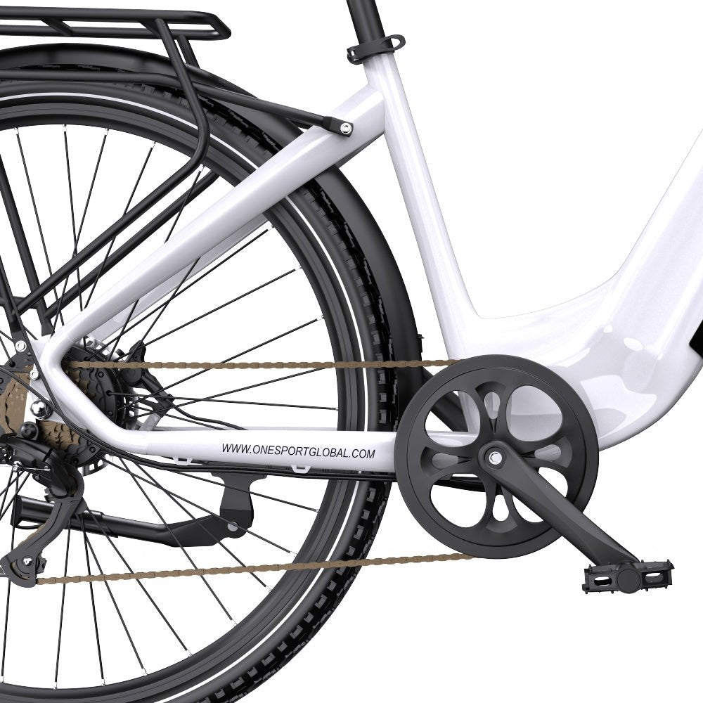 Vevparti och pedaler på OneSport OT05 Pro i färgen vit