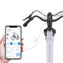 Mobilappen som styr OneSport OT05 Pro elcykel i färgen vit