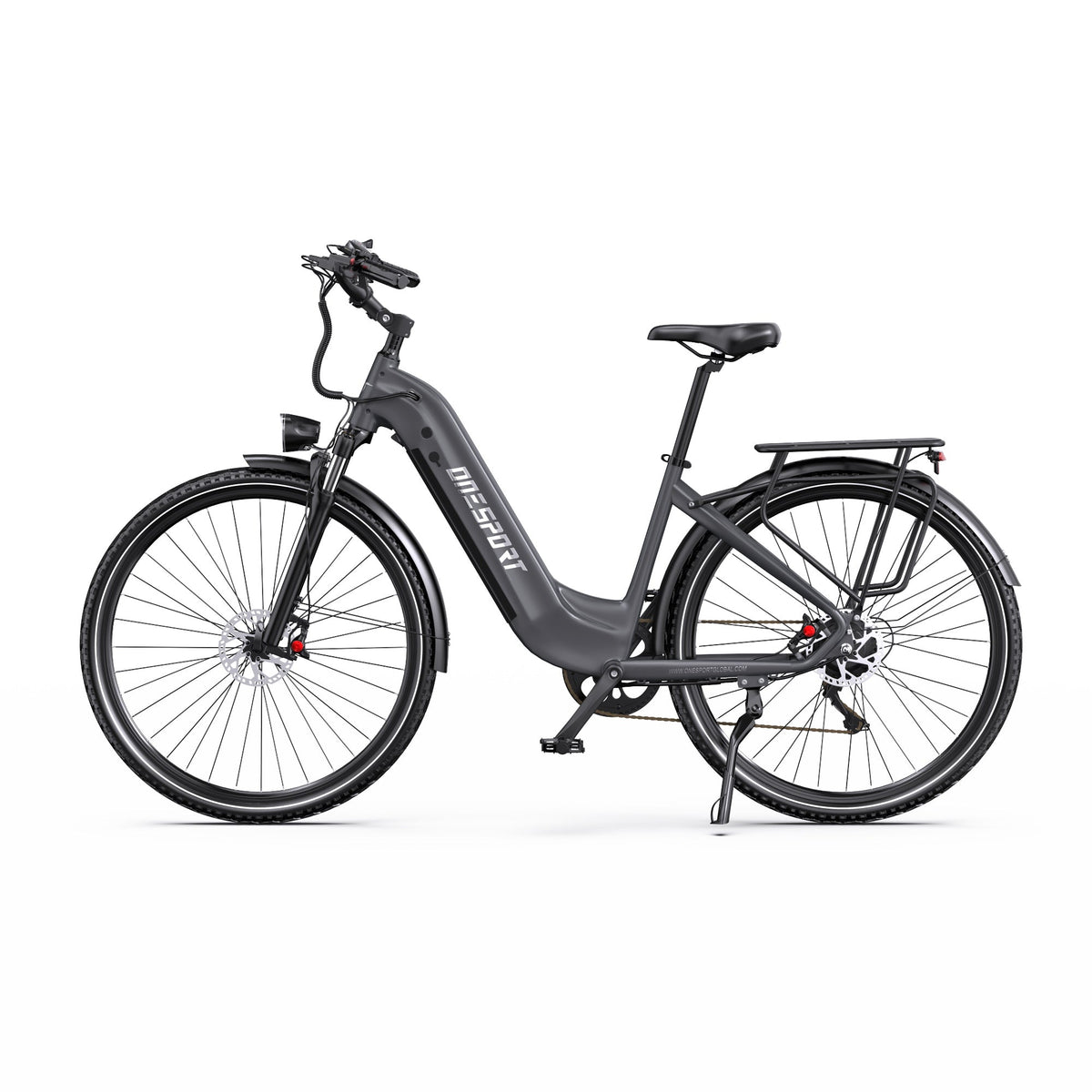 OneSport OT05 Pro elcykel sedd från sidan i färgen svart