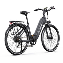 OneSport OT05 Pro elcykel rakt framifrån i färgen svart