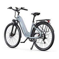 OneSport OT05 Pro elcykel rakt framifrån i färgen ljusblå