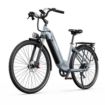 OneSport OT05 Pro elcykel snett framifrån i färgen ljusblå