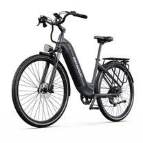 OneSport OT05 Pro elcykel snett framifrån i färgen svart