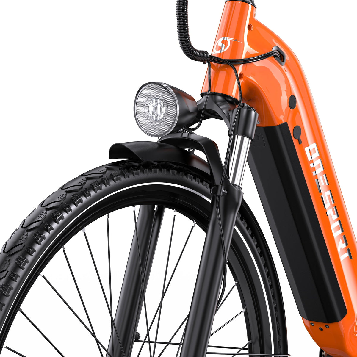 Framlampan på OneSport OT05 Pro i färgen orange