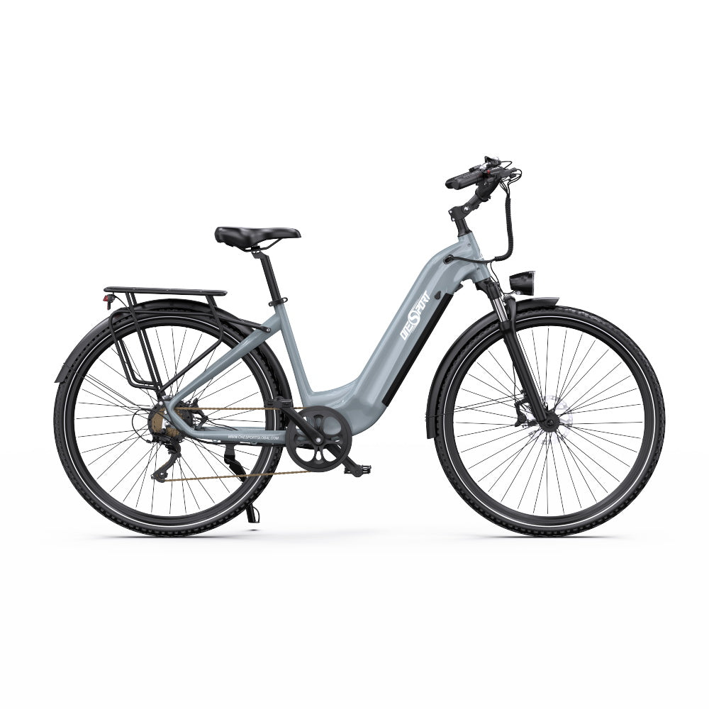 OneSport OT05 Pro elcykel sedd från andra sidan i färgen ljusblå