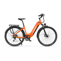 OneSport OT05 Pro elcykel sedd från andra sidan i färgen orange