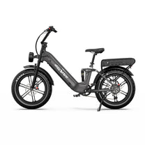 OneSport OT08 Pro fatbike-elcykel sedd från sidan i färgen grå