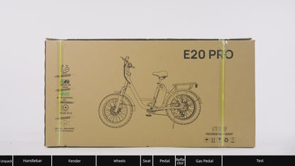 Urlife E20 Pro Electric Bike Unboxing and Installation Upgraded Foldable All-Terrain E-Bike