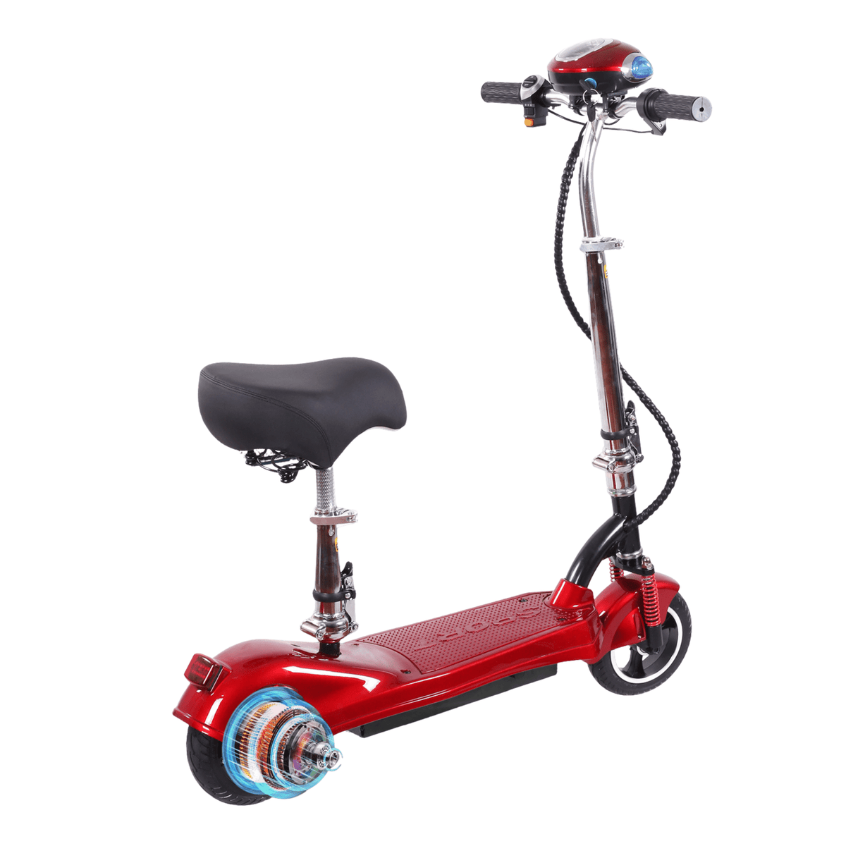 SEEDREAM M5 elsparkcykel snett framifrån i färgen röd
