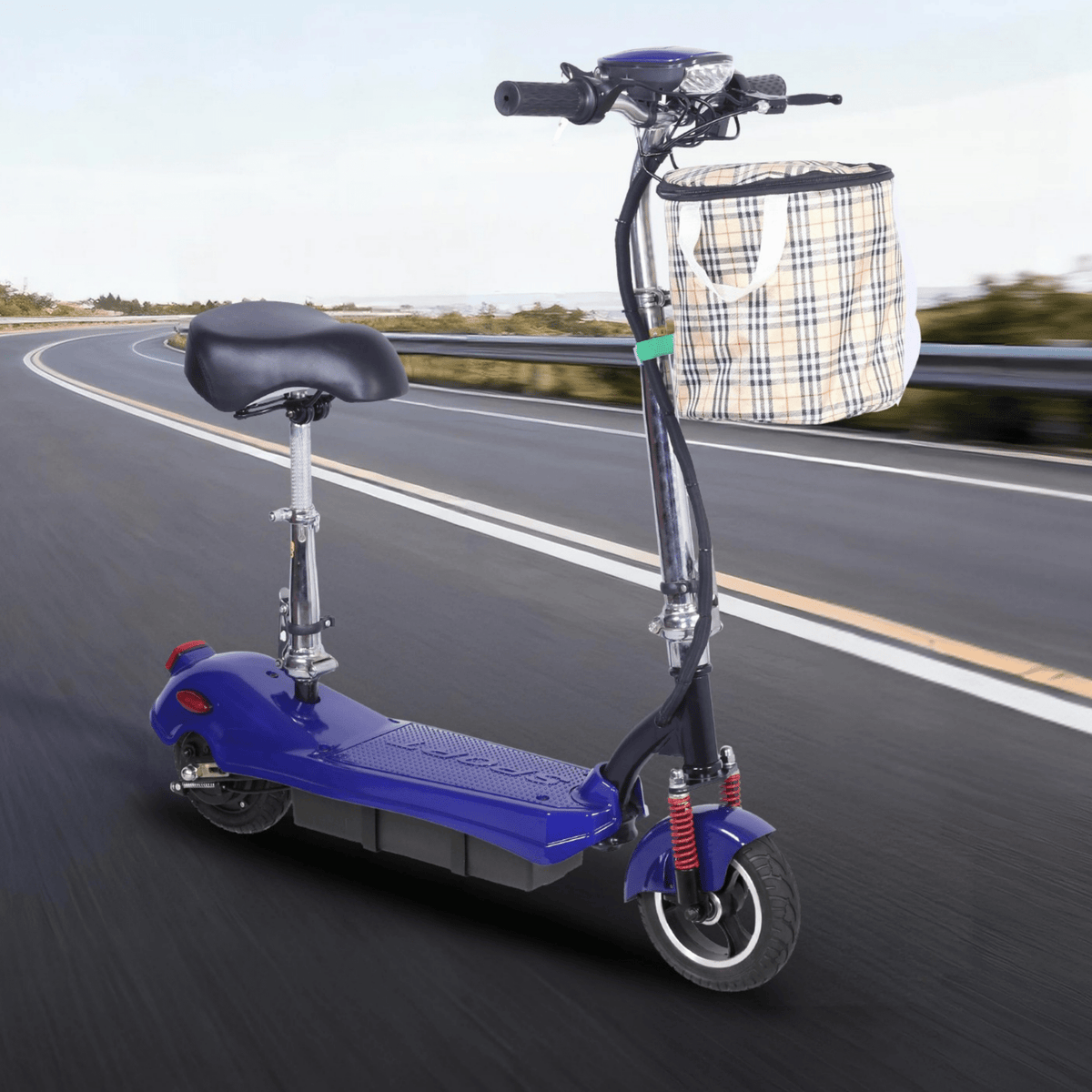 SEEDREAM M5 elsparkcykel snett framifrån på en väg