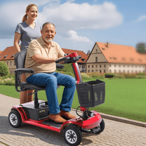 Äldre man sitter på SEEDREAM S-02 permobil