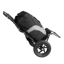 Smart dragvagn för cykel i svart sedd snett