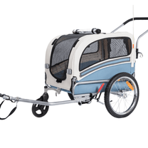 Smart 20303B cykelvagn för husdjur i blått snett framifrån